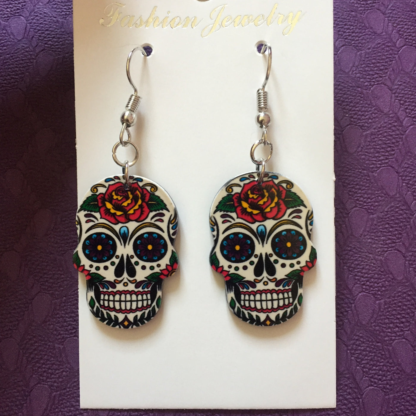 Halloween skull earrings