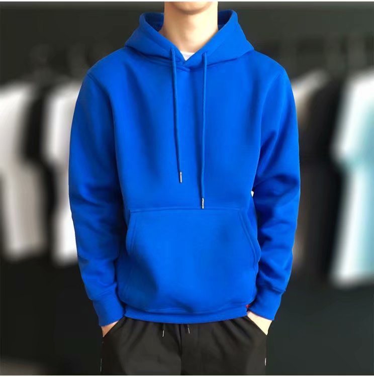 Autumn And Winter New Pullover Sweater Men&#039;s Sports Top Solid Color Hooded Sweater Casual Hoodie Coat