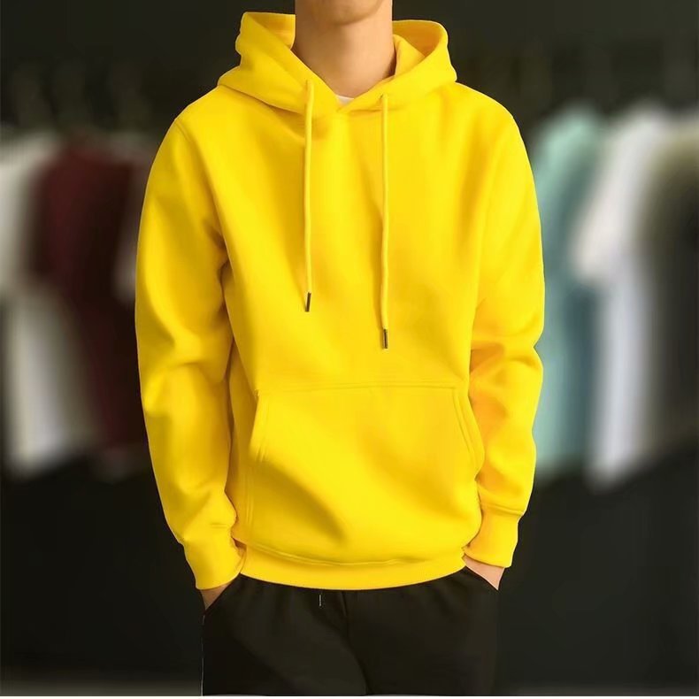 Autumn And Winter New Pullover Sweater Men&#039;s Sports Top Solid Color Hooded Sweater Casual Hoodie Coat