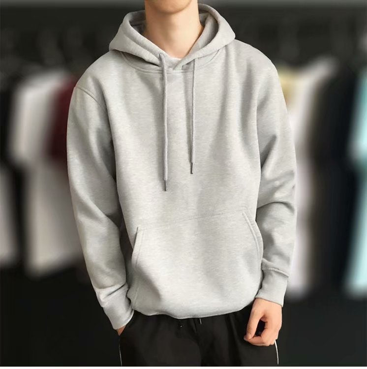 Autumn And Winter New Pullover Sweater Men&#039;s Sports Top Solid Color Hooded Sweater Casual Hoodie Coat