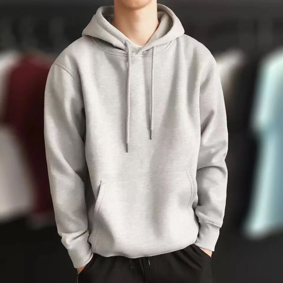 Autumn And Winter New Pullover Sweater Men&#039;s Sports Top Solid Color Hooded Sweater Casual Hoodie Coat