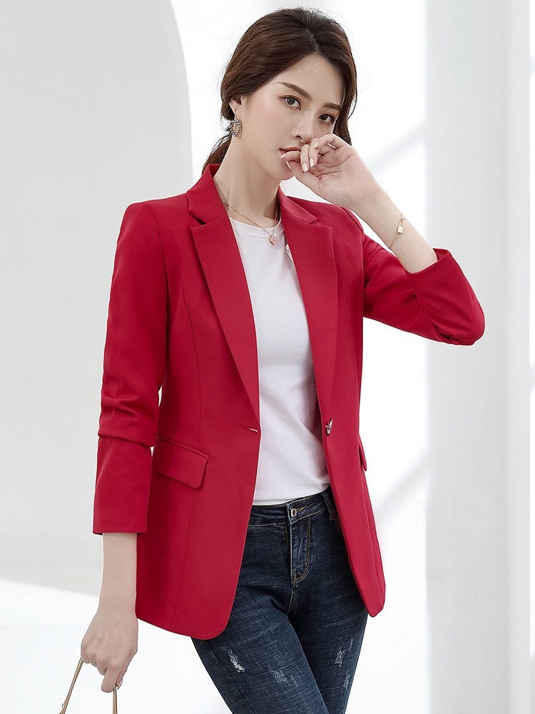 Small Suit Jacket Female 2022 Spring And Autumn New Korean Version Slim Fashion Temperament Ladies Suit Jacket Top