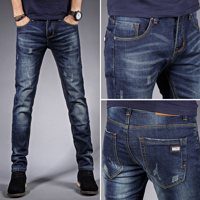 Men&#039;s Jeans Summer Men&#039;s Black Trend Casual Stretch Summer Thin Section Pencil Pants Trousers