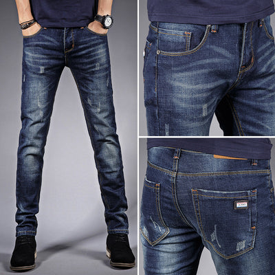 Men&#039;s Jeans Summer Men&#039;s Black Trend Casual Stretch Summer Thin Section Pencil Pants Trousers