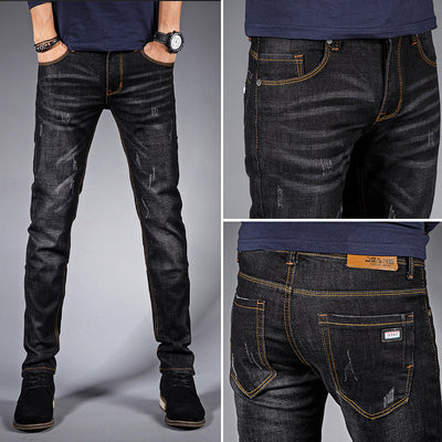 Men&#039;s Jeans Summer Men&#039;s Black Trend Casual Stretch Summer Thin Section Pencil Pants Trousers