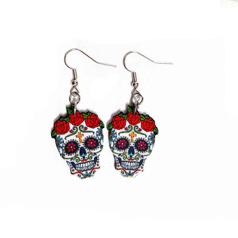 Halloween skull earrings