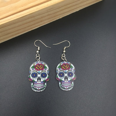 Halloween skull earrings