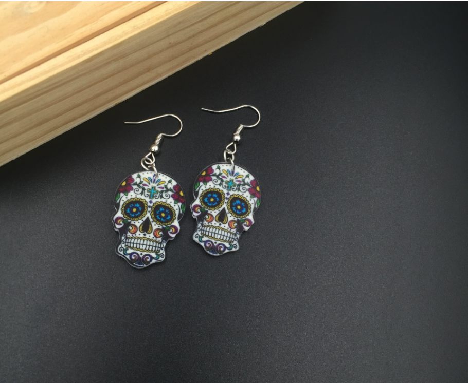 Halloween skull earrings