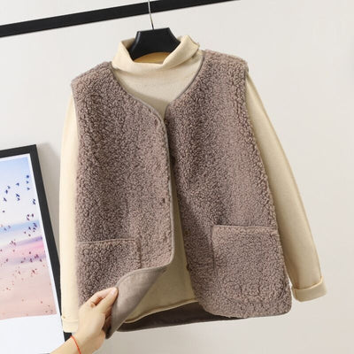 Autumn And Winter Versatile Outerwear Plush Vest