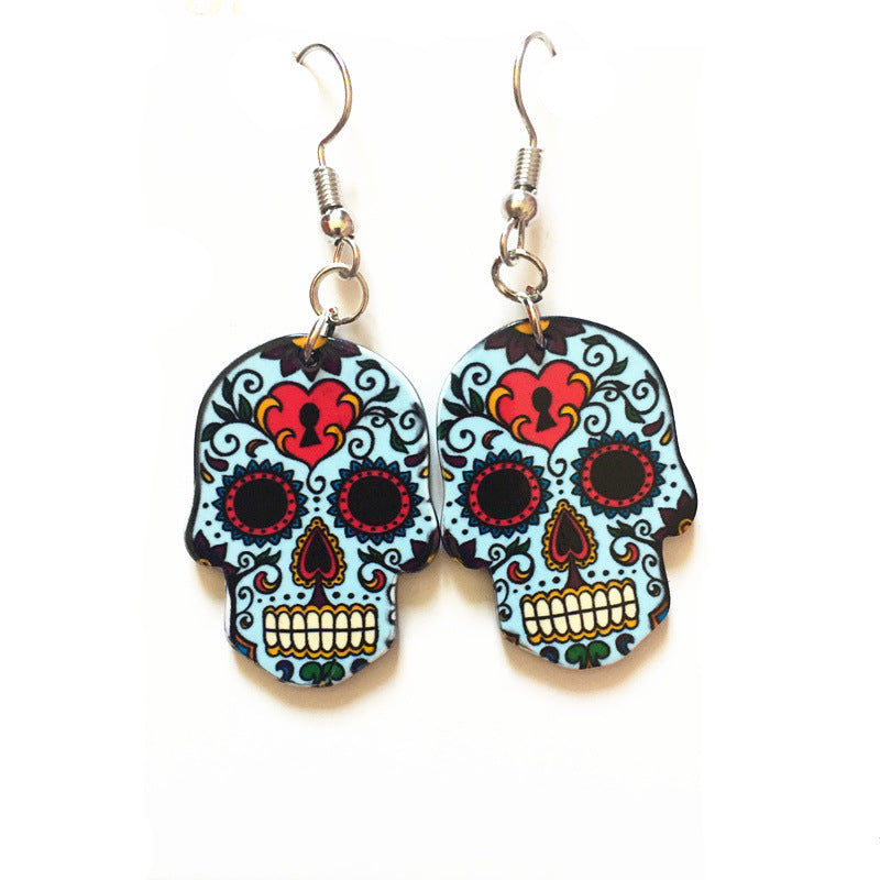 Halloween skull earrings