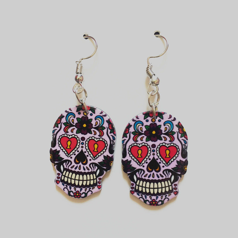 Halloween skull earrings