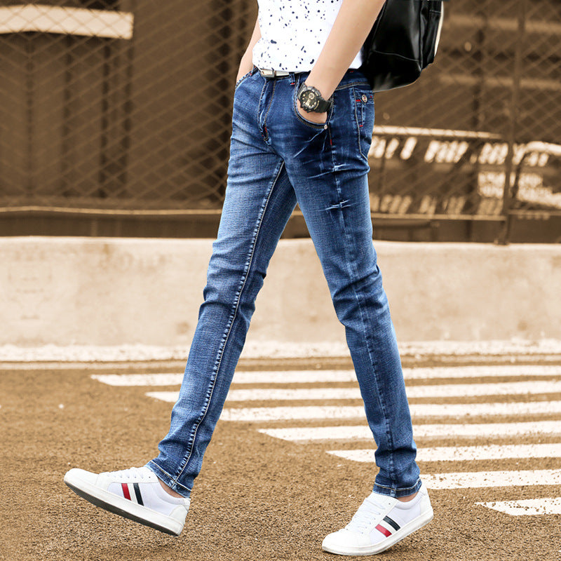 Men&#039;s Jeans Summer Men&#039;s Black Trend Casual Stretch Summer Thin Section Pencil Pants Trousers