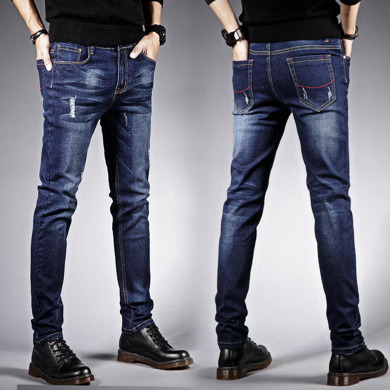 Men&#039;s Jeans Summer Men&#039;s Black Trend Casual Stretch Summer Thin Section Pencil Pants Trousers