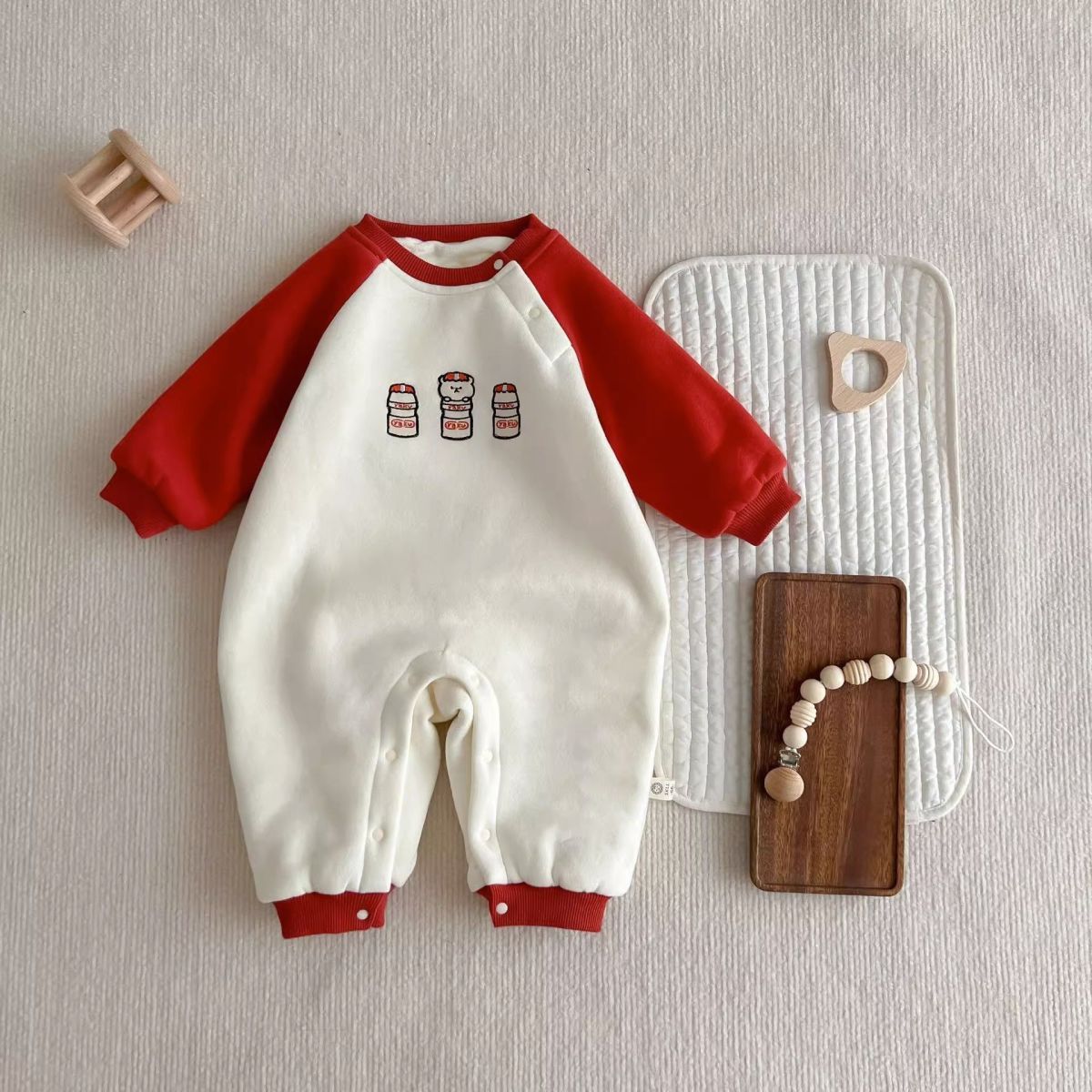 Autumn And Winter Thickened Double-Layer Warm Baby&#039;s Suit Men&#039;s And Women&#039;s Baby&#039;s Cotton Boneless Climbing Suit