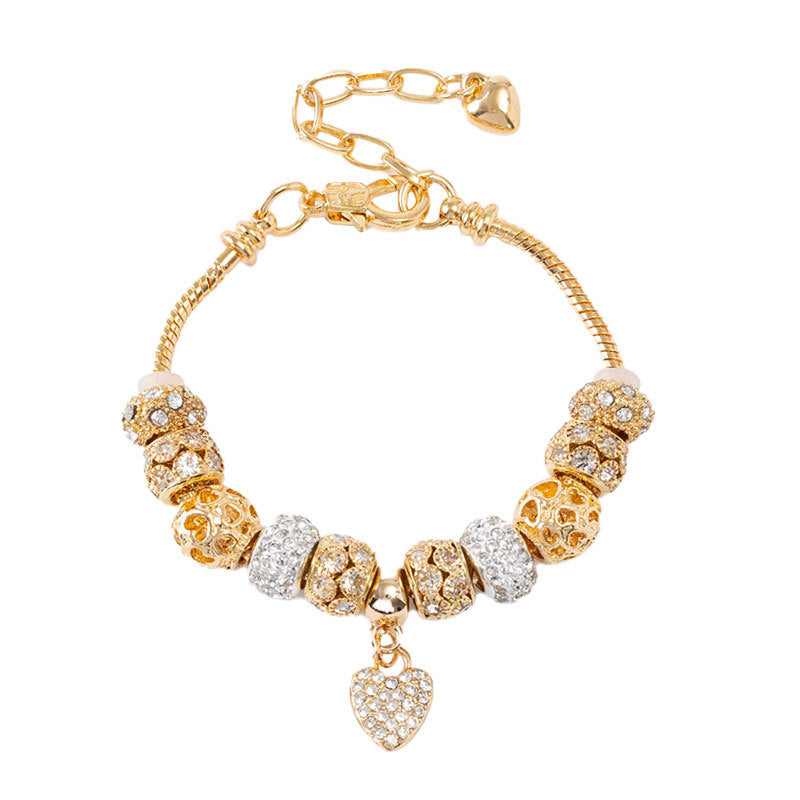 Bracelet Popular Bracelet Full Diamond Love Bracelet Golden Snowflake Zircon Barrel Beads European Bracelet