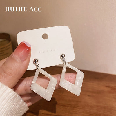 Silver Needle Acrylic Geometric Color Matching Earrings High-quality Niche Personality Fashion Stud Earrings European And American Style Ear Jewelry Wholesale