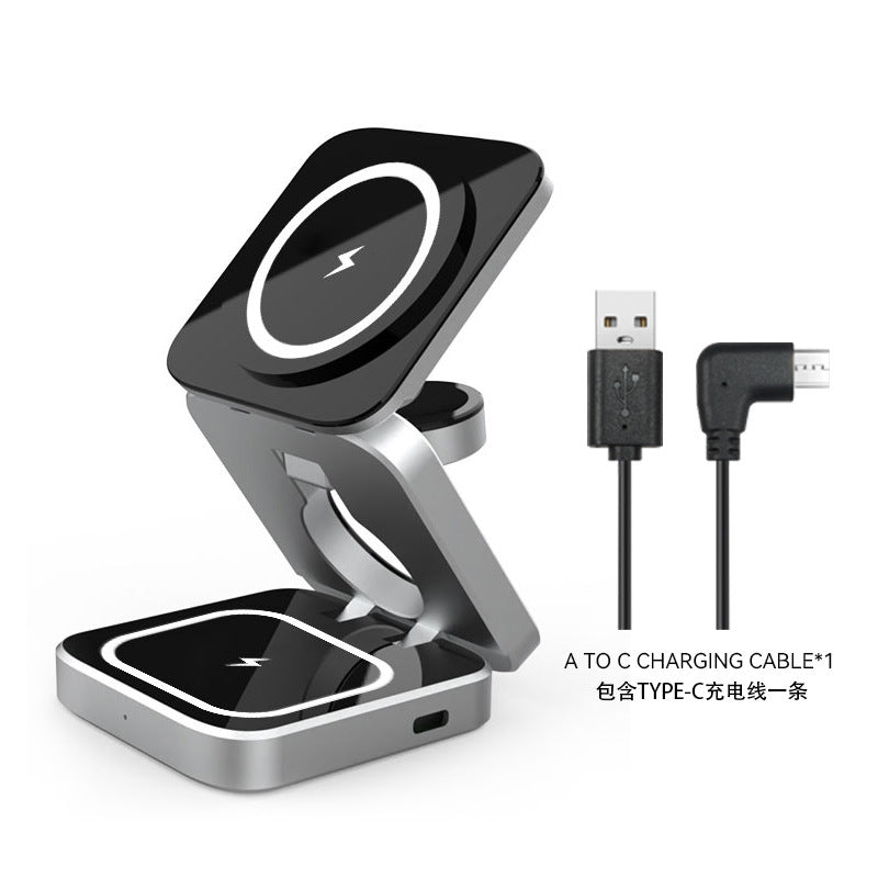 Three-in-one Charger, Mobile Phone Stand Type Charger, Mobile Phone Watch, Earphone Wireless Charging