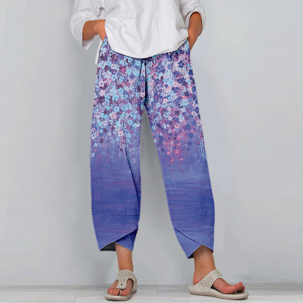 Cross-border Floral Casual Pants