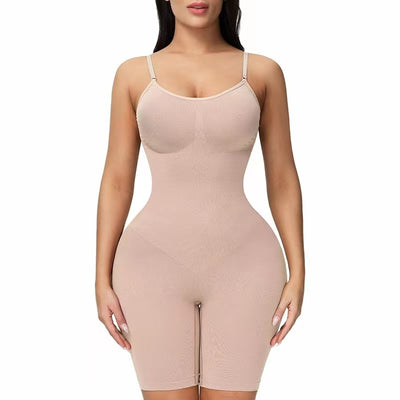 European And American Popular Plus Size Sexy Shapewear Hip Lifting Seamless Square Collar High Elastic Vest Jumpsuit Shaping Jumpsuit