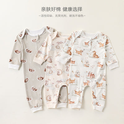 Baby Jumpsuit Pure Cotton Autumn Newborn Baby Clothes Long Sleeve Pajamas Newborn Men&#039;s And Women&#039;s Harper Climbing Clothes