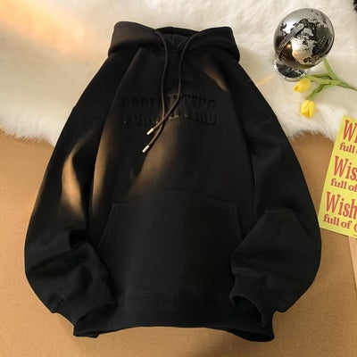 Autumn And Winter Sweater Loose Type Hooded Pullover Youth Popular Daily Trend 2022ins Printed Plus Velvet Men&amp;#039;s New Style