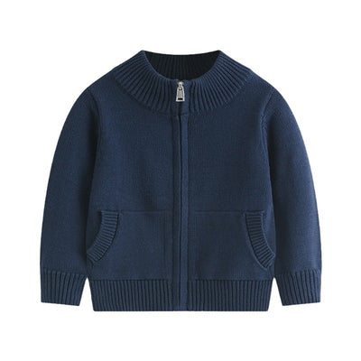 European And American Foreign Trade Children&#039;s Wear Sweater Autumn And Winter New Handsome Boys Knitted Cardigan Top Children&#039;s Cotton Jacket