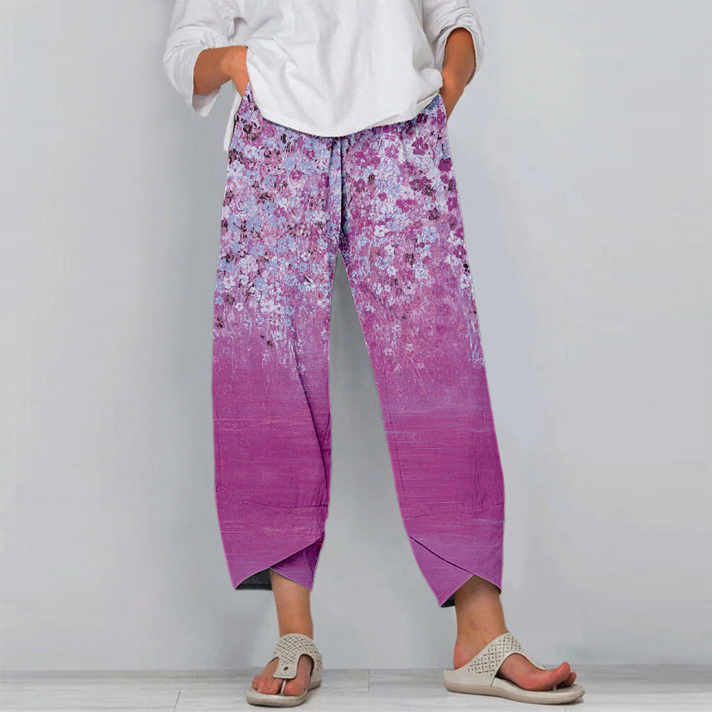 Cross-border Floral Casual Pants