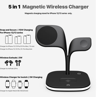 Factory Direct New Magnetic Wireless Charger Three-in-one Bracket Suitable For Mobile Phone Headset Watch Fast Charging