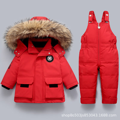 new arrival winter Baby Down Jacket Boys 2022 New Suit Children&#039;s Infants 1-5 Years Old Children&#039;s Western Style Two-piece Winter Suit Thick