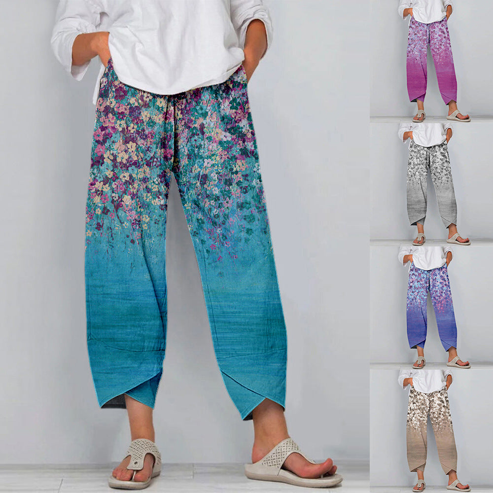 Cross-border Floral Casual Pants