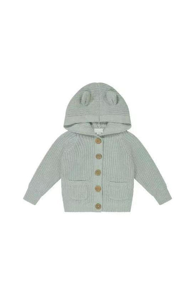 Baby Autumn New Cute Hooded Wool Clothes Solid Color Baby Boys And Girls Thickened Knitted Cardigan Single-breasted Jacket