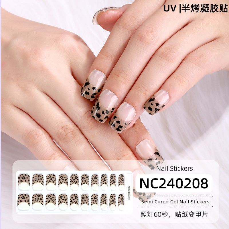 New Semi-cured Gel Nail Stickers Cross-border Flash Bronzing Laser UV Gel Nail Stickers