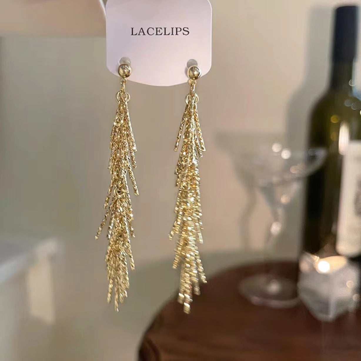 Grade Rose Crystal Tassel Earrings Women&#039;s Niche Design Light Luxury Earrings 2022 New Fashion Earrings