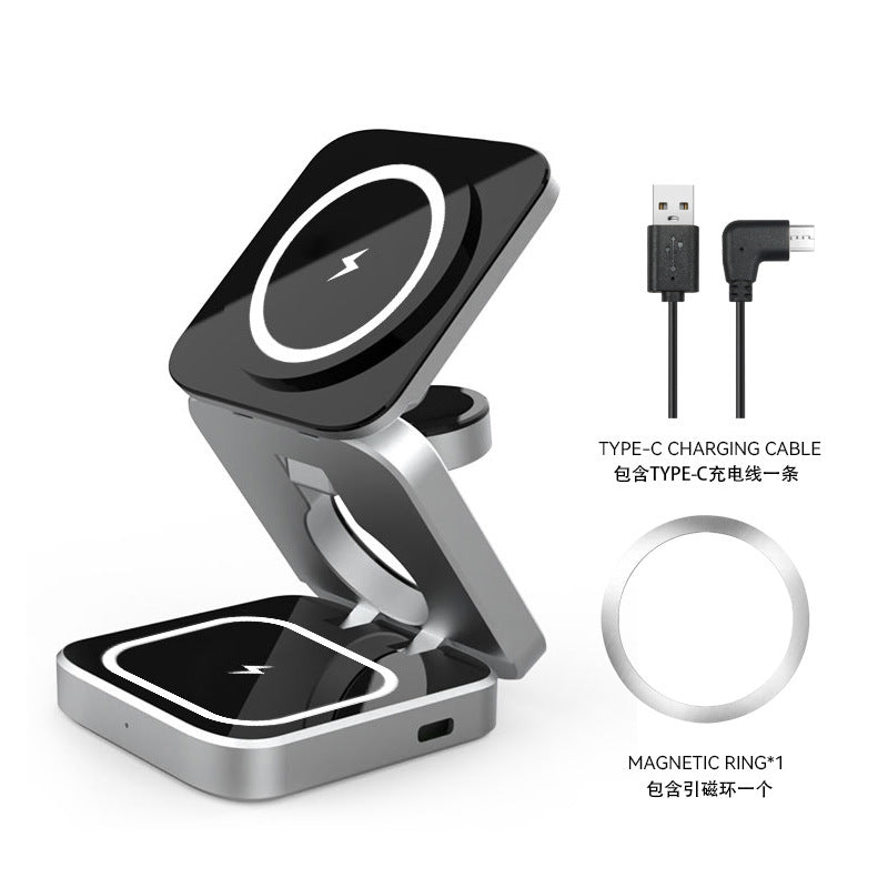 Three-in-one Charger, Mobile Phone Stand Type Charger, Mobile Phone Watch, Earphone Wireless Charging