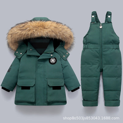 new arrival winter Baby Down Jacket Boys 2022 New Suit Children&#039;s Infants 1-5 Years Old Children&#039;s Western Style Two-piece Winter Suit Thick