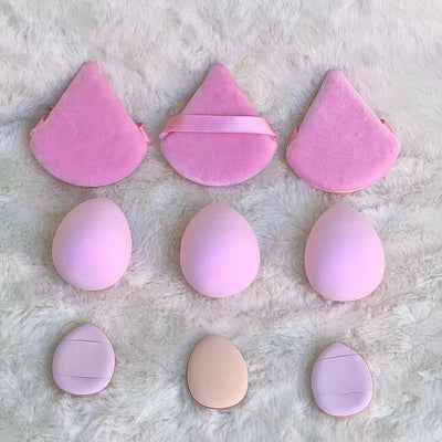 12 PCs Makeup Sponge Suit/dry Use. Wet Use, Loose Powder, Finger, Combination Suit