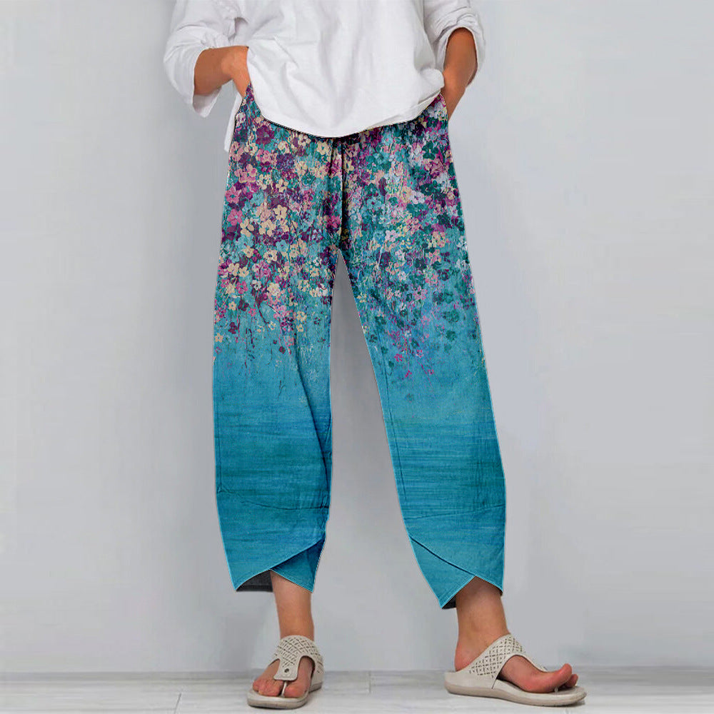 Cross-border Floral Casual Pants