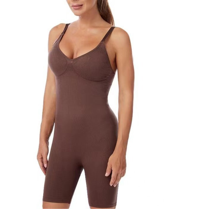 European And American Popular Plus Size Sexy Shapewear Hip Lifting Seamless Square Collar High Elastic Vest Jumpsuit Shaping Jumpsuit