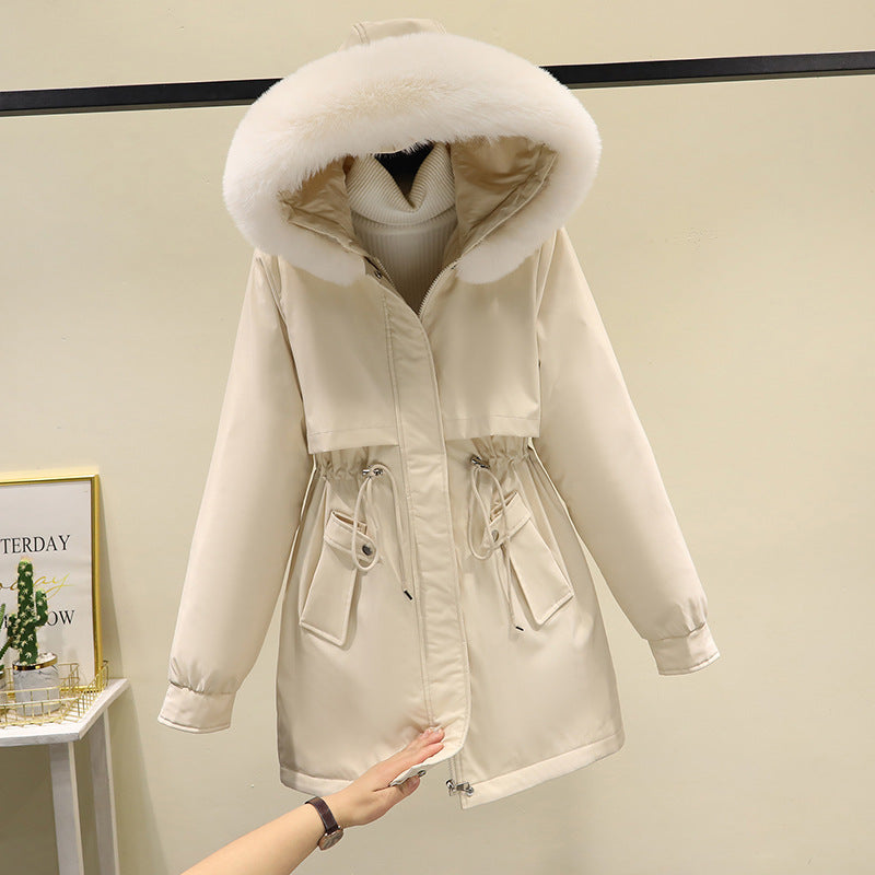 2024 New Winter Parka Cotton Coat Women Casual Mid-length Korean Style Women&#039;s Warm Loose Large Fur Collar Cotton Coat Jacket