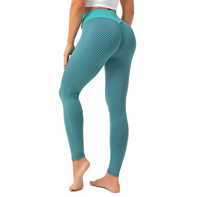 Hip Lifting Fitness Yoga Pants High Waist Sports Leggings Moisture Wicking Honeycomb Yoga Pants