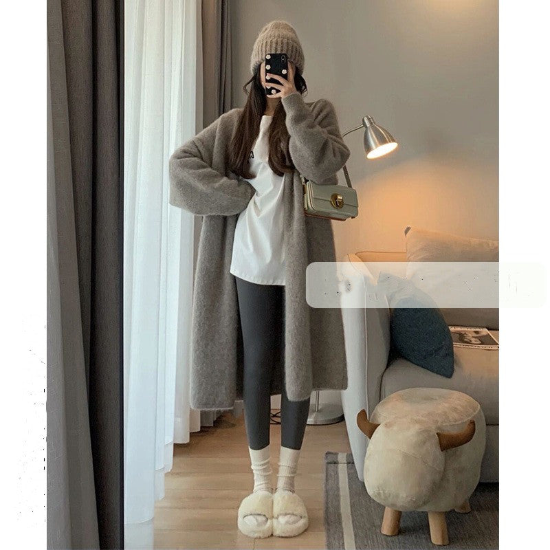 Sweater Women&#039;s  New Love Autumn And Winter Design Sense Niche Long European Goods Design Sense Knitted Cardigan Jacket Top