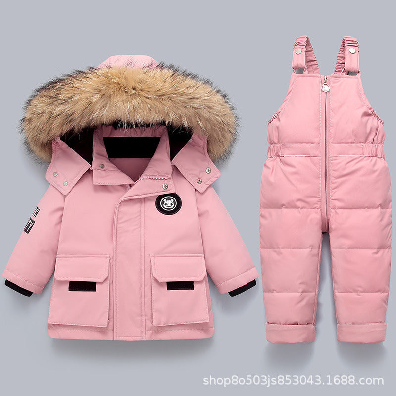 new arrival winter Baby Down Jacket Boys 2022 New Suit Children&#039;s Infants 1-5 Years Old Children&#039;s Western Style Two-piece Winter Suit Thick