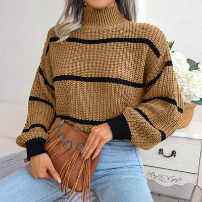 New Knitwear Half-turtleneck Pullover Top European And American Sweater Women&#039;s Outer Wear