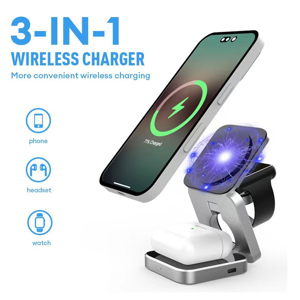 Three-in-one Charger, Mobile Phone Stand Type Charger, Mobile Phone Watch, Earphone Wireless Charging