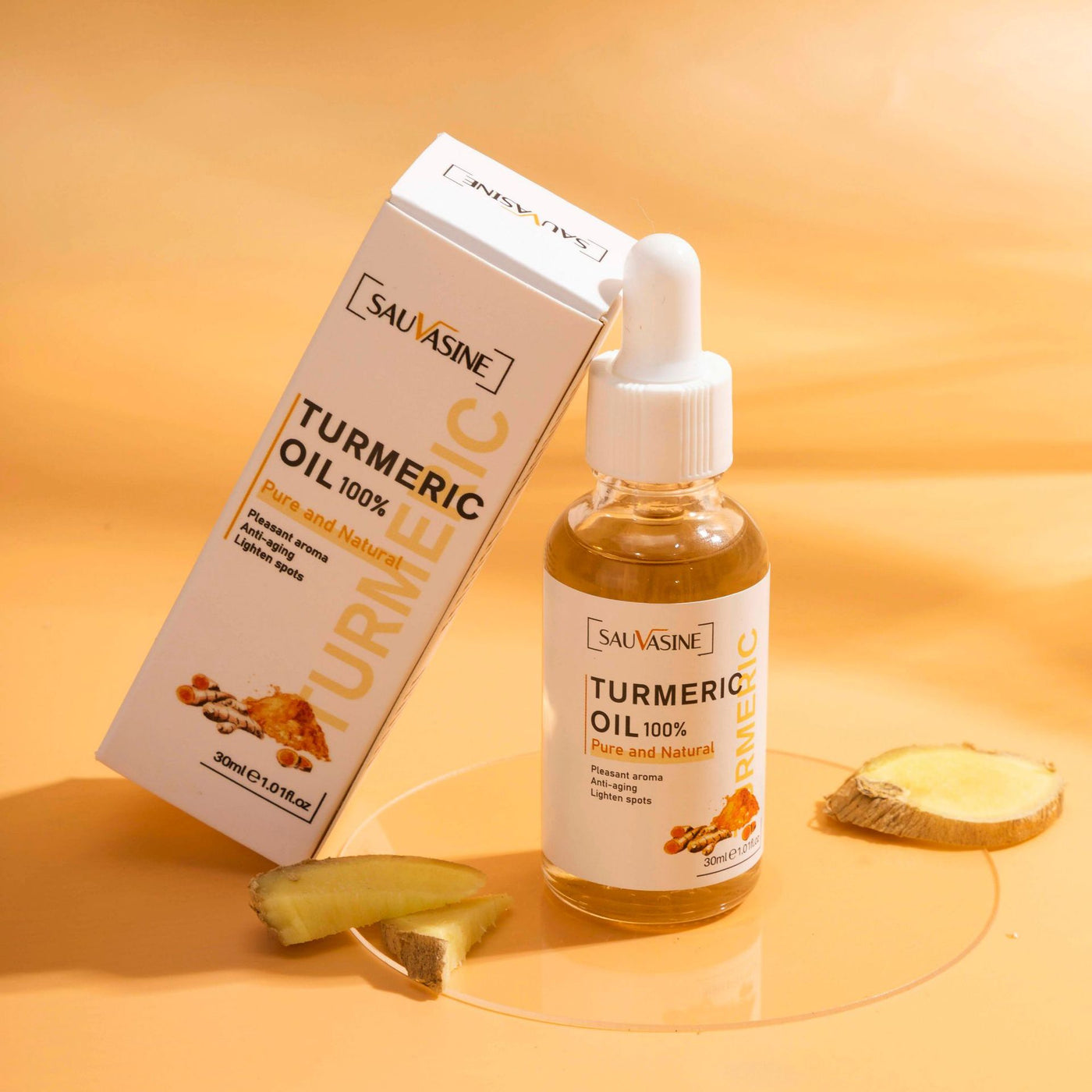 Cross-border Spot SAUVASINE Turmeric Oil Mild Moisturizing Facial Essential Oil 30ml Wholesale