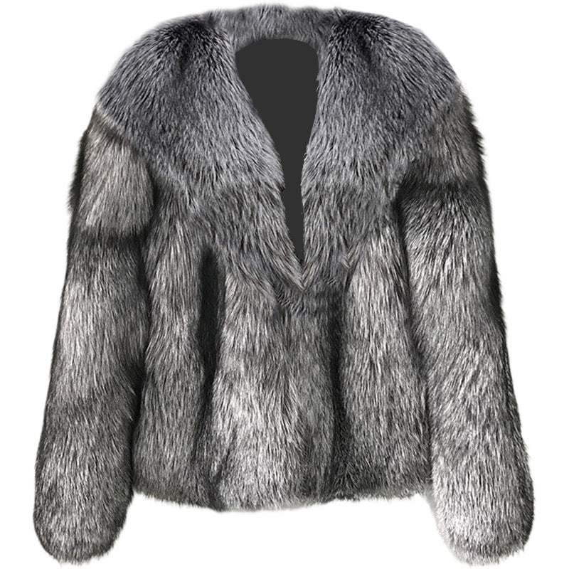 Fur Coat Autumn And Winter New Faux Fox Fur Coat Women Slim Top Raccoon Fur Coat Autumn And Winter Women&#039;s Clothing