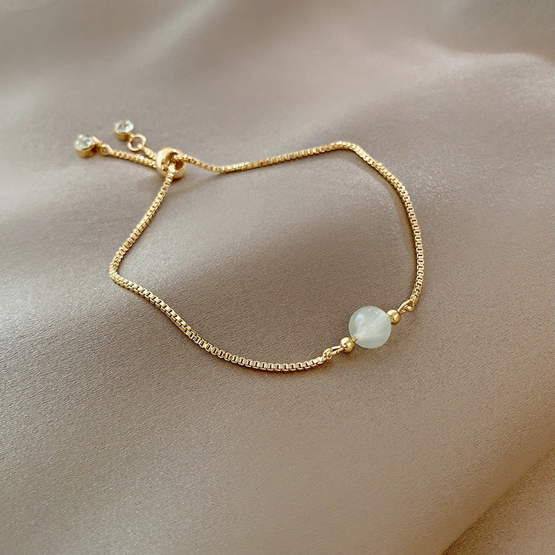 Korean Version Ins Wind Fashion Pearl Bracelet Design Simple Zircon Bracelet Niche Trend Cold Wind Bracelet