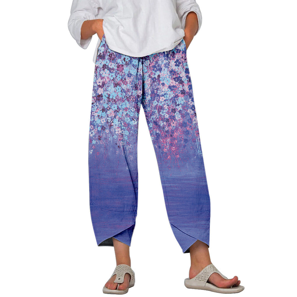 Cross-border Floral Casual Pants