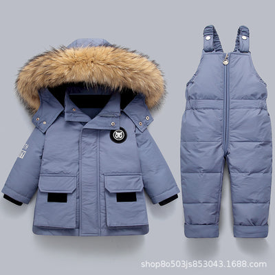 new arrival winter Baby Down Jacket Boys 2022 New Suit Children&#039;s Infants 1-5 Years Old Children&#039;s Western Style Two-piece Winter Suit Thick