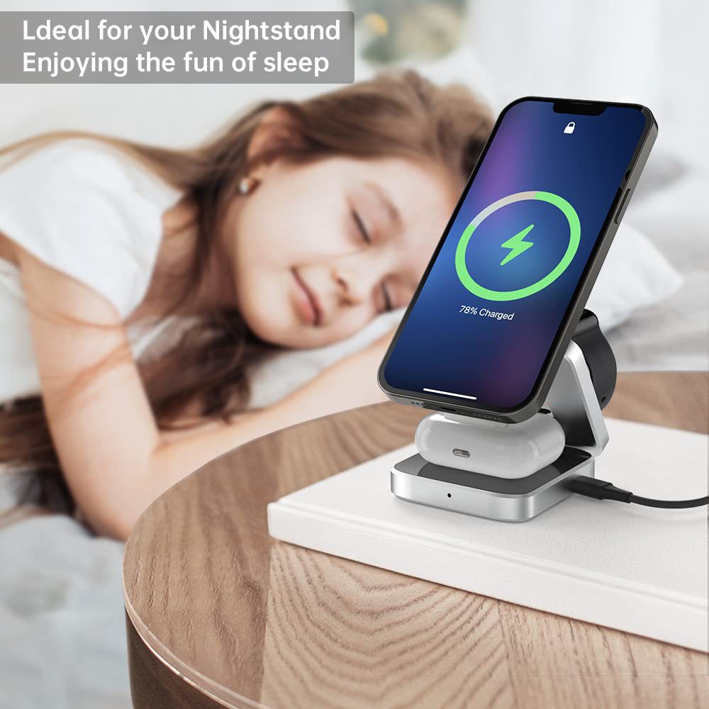 Three-in-one Charger, Mobile Phone Stand Type Charger, Mobile Phone Watch, Earphone Wireless Charging